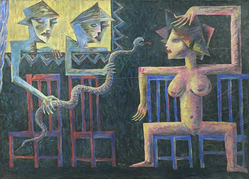 Alexander Kaletski, ‘Children's Game’, 1996, Painting, Oil on linen, Anna Zorina Gallery