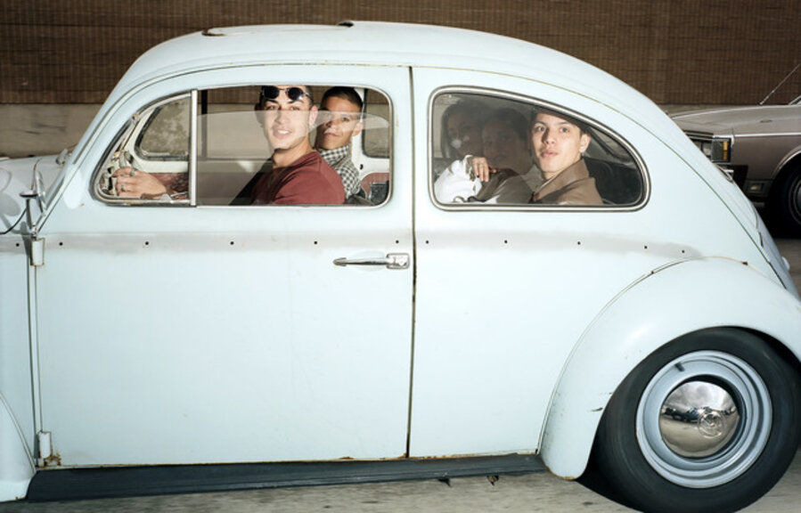 Teenagers bopping through light traffic at 51mph on the Ventura Freeway near Valley Circle Boulevard, Woodland Hills, California, at 3:18 p.m. on March 16, 1997