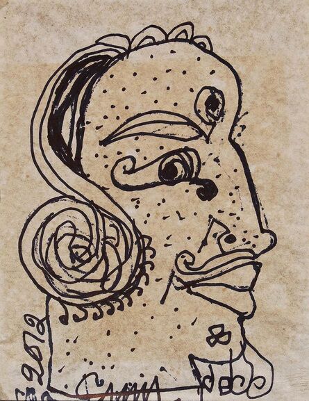 Sunil Das, ‘Head, Ink on Paper by Padma Shree Artist Sunil Das "In Stock"’, 2012
