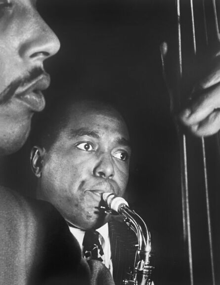 William Gottlieb, ‘Charlie Parker with Tommy Potter (close up)’, 1947