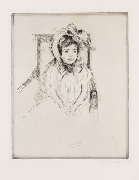 Mary Cassatt, ‘Margot Wearing a Large Bonnet (Breeskin 192)’, c.1904