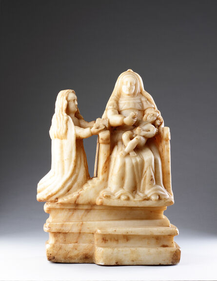 European Works of Art, ‘A Sicilian Trapani Baroque Carved Alabaster Group Depicting Saint Anne Seated on a Throne’, 1600-1700
