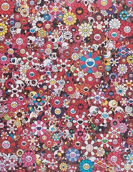 Takashi Murakami, ‘Skulls & Flowers Red’, 2016