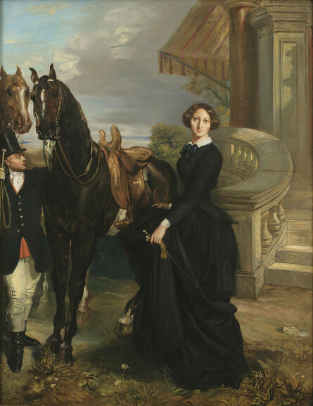 Théodore Chassériau, ‘Portrait of Comtesse do Ranchicourt Leaving for the Hunt’, 1854