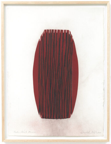 David Nash, ‘Red Sliced Form ’, 2014