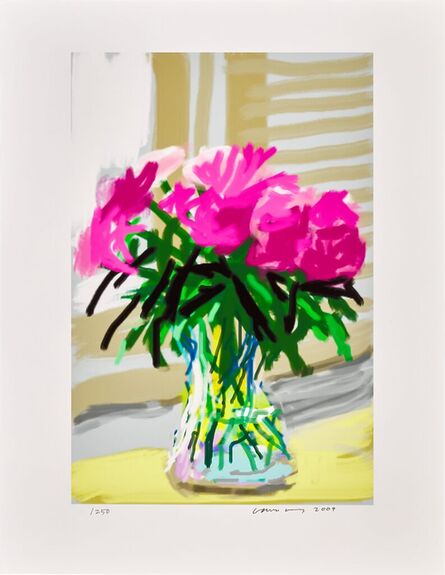 David Hockney, ‘Peonies Untitled 535 28 June 2009 My Window iPad Drawing + Accompanying Book and Portfolio’, 2009/2019