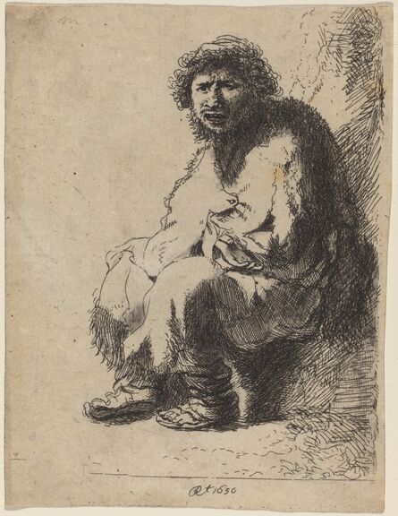 Costantino Cumano after Rembrandt van Rijn, ‘Beggar Seated on a Bank’