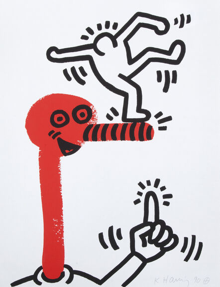Keith Haring, ‘The Story of Red and Blue (#1)’, 1990