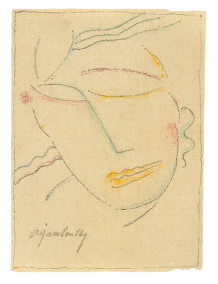 Alexej von Jawlensky, ‘Ohne Titel (Weiblicher geneigter Kopf mit geschlossenen Augen)’, ca. 1922