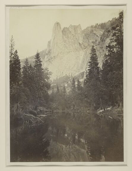 Carleton E. Watkins, ‘Sentinal Rock, View Up Yosemite Valley’, 1865/1866