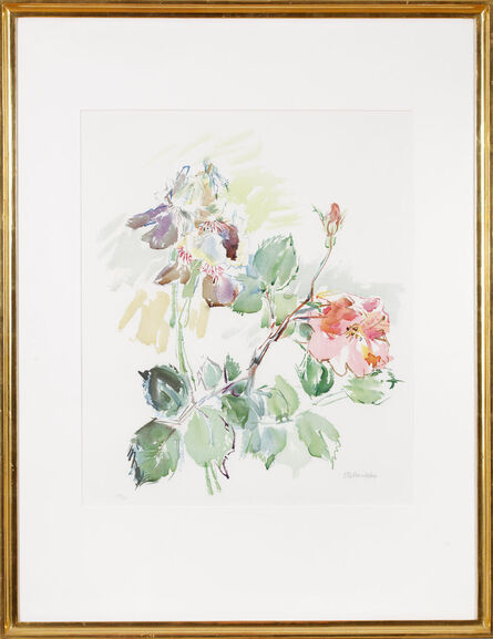 Oskar Kokoschka, ‘Irises with Roses’, 1969