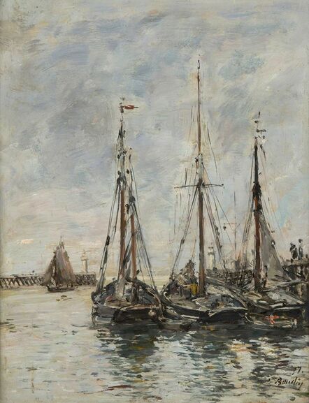 Eugène Boudin, ‘Trouville. Les jetées. Marée haute’, 1897