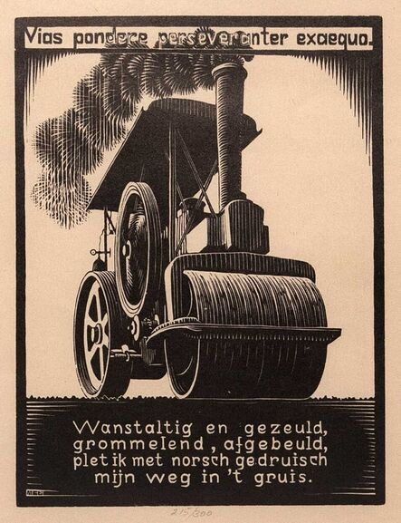 M. C. Escher, ‘Steamroller, from Emblemata IX’, ca. 1931