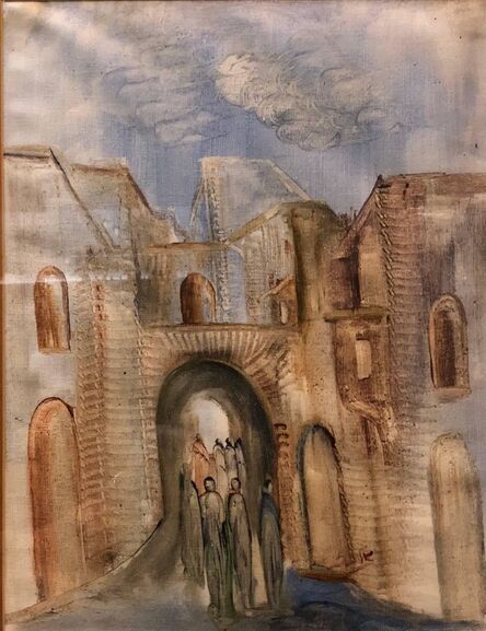 Andre Elbaz, ‘Jerusalem Old City Landscape, Expressionist Judaica Israeli Painting II’, 20th Century