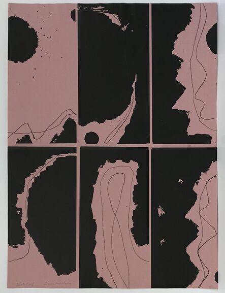 Louise Nevelson, ‘Untitled (Lithograph on Black Paper with Pink Ink)’, 1965-66