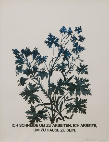 Marcel Odenbach, ‘Blattstaude mit Feuerlilie (blau)’, 2015