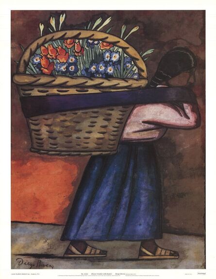Diego Rivera, ‘Flower Vendor With Basket (With Text)’, 2000