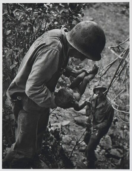 W. Eugene Smith, ‘Wounded, Dying Infant Found by American Soldier in the Saipan Mountains, June, 1944’, 1944