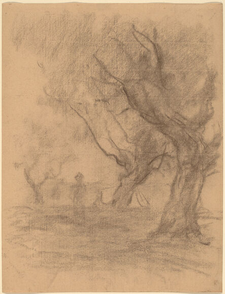 William Morris Hunt, ‘Woman Standing beneath Two Trees’, ca. 1877