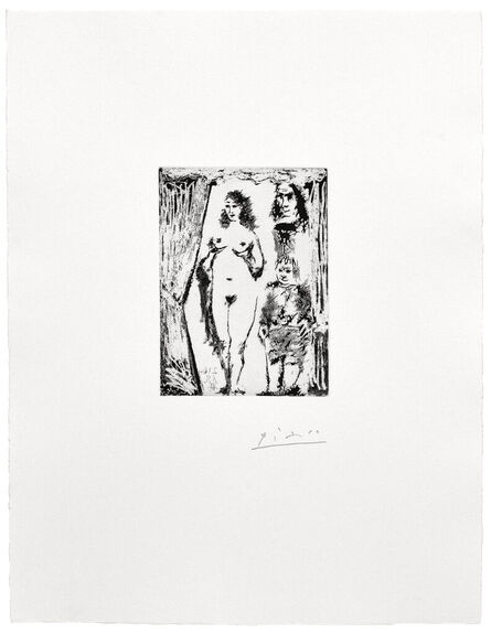 Pablo Picasso, ‘Couple et petit valet encadrés par une portière (Suite 347)’, 1968