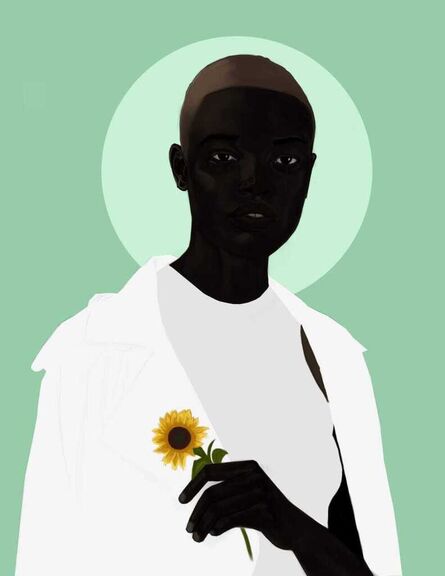 Abu Oluwaseyi, ‘Joy with her Sunflower’, 2021