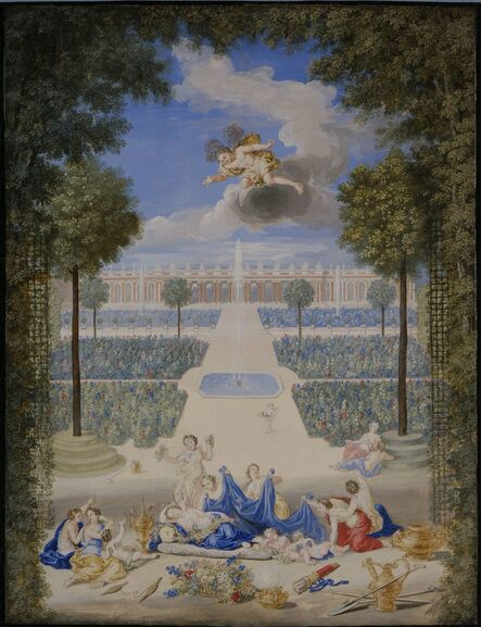 Jean Cotelle, ‘Vue des parterres du Grand Trianon avec Flore et Zephyr (View of the Grand Trianon with Flora and Zephyr)’, 1687