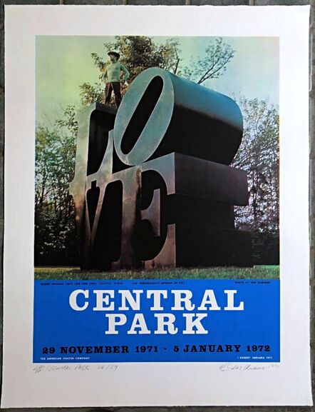 Robert Indiana, ‘LOVE in Central Park, New York - rare numbered hand signed edition with LOVE drawing’, 1971