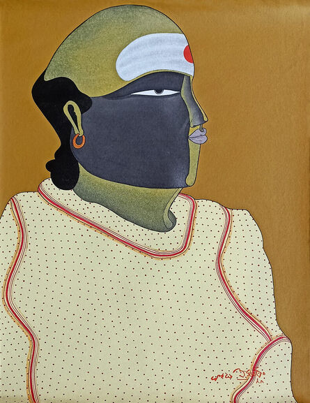 Thota Vaikuntam, ‘Telengana Pandit, Acrylic on Canvas’, 2010-2022