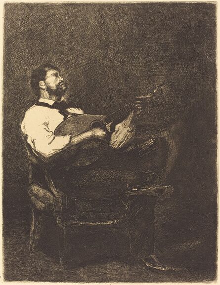 François Bonvin, ‘Guitar Player (Joueur de Guitare)’, 1861