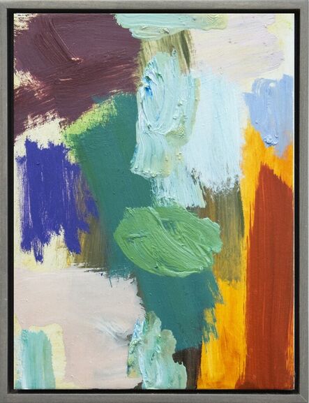 Scott Pattinson, ‘Kairoi No 25 - small, red, yellow, green, blue, gestural abstract, oil on canvas’, 2016