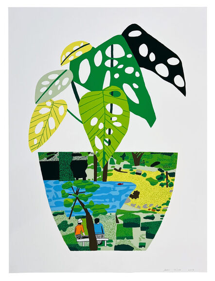Jonas Wood, ‘Landscape Pot with Plant’, 2017