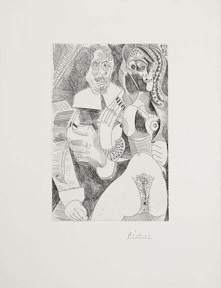 Pablo Picasso, ‘"Rembrandtesque" Man and Courtesan (347 Series, B.1705)’, 1968