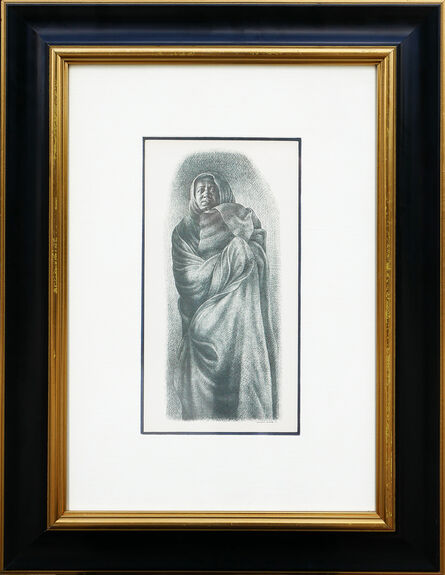 Charles White, ‘Black and White Print of a Woman in a Shroud’, 1959