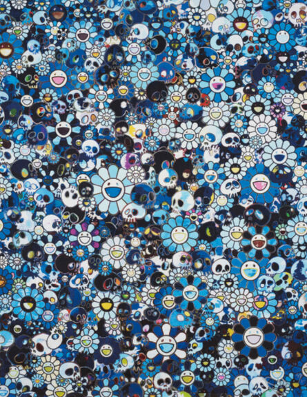 Takashi Murakami, ‘Blue flowers and skulls’, 2012