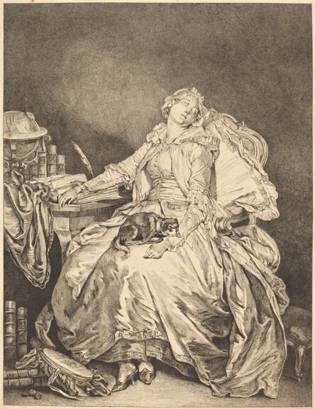 Jean-Michel Moreau after Jean-Baptiste Greuze, ‘La philosophie endormie’, 1778