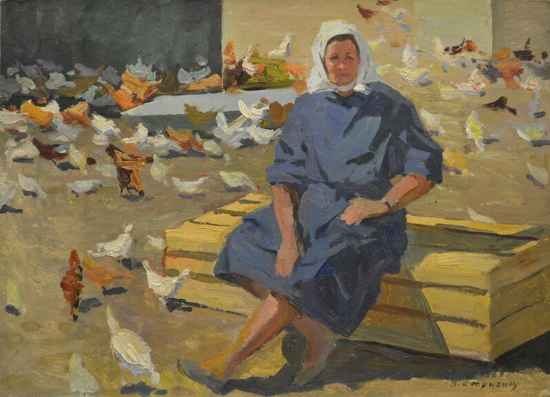 Vasily Vasilevich Strigin, ‘Farmer’, 1965, Painting, Oil on cardboard, Surikov Foundation