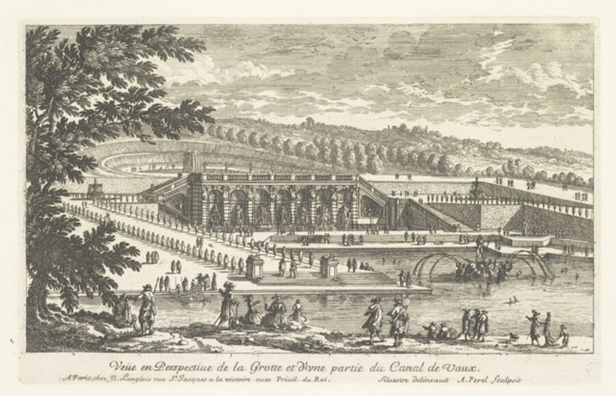 Veue en perspective de la grotte et d'une partie du canal de Vaux