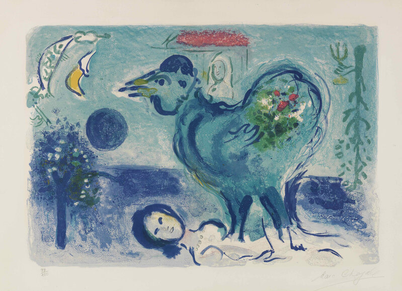 Marc Chagall, ‘Paysage au Coq’, 1958, Print, Lithograph, Galerie Raphael