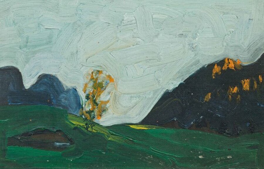 Landscape in the Alps in Evening Light