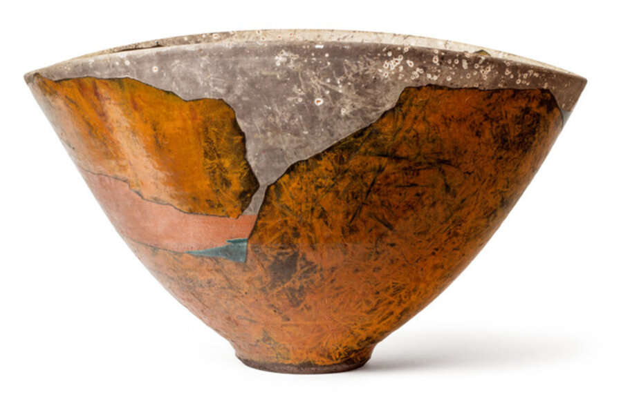 Raku Landscape Bowl