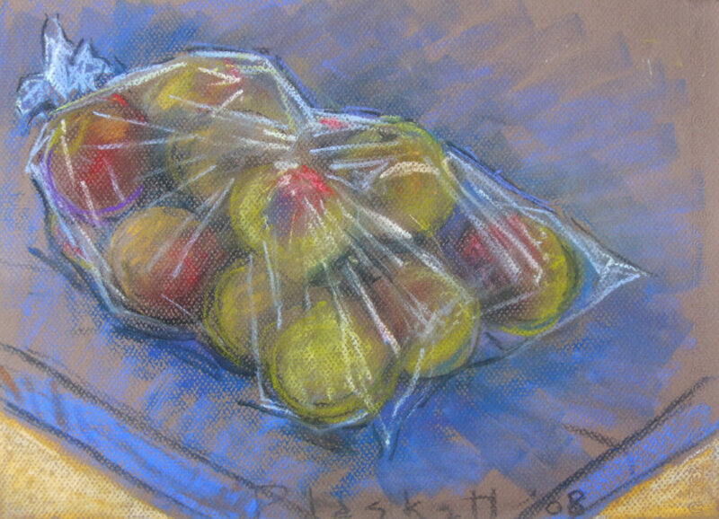 Joseph Plaskett, ‘Apples in Plastic 1’, 2008, Painting, Pastel on Paper, Bau-Xi Gallery