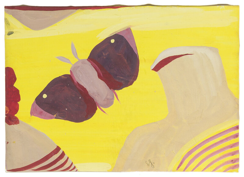 Eugène Gabritschevsky, ‘Untitled (Butterfly)’, Drawing, Collage or other Work on Paper, Gouache on paper under Plexiglas, John Moran Auctioneers