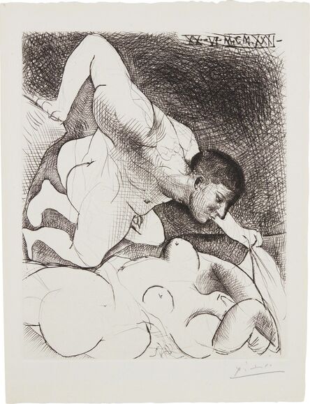 Pablo Picasso, ‘Homme dévoilant une femme (Man Unveiling a Woman), plate 5 from La Suite Vollard’, 1931