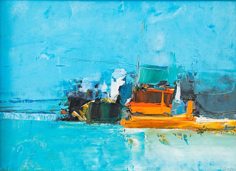 Donald Hamilton Fraser, ‘Port - Orange and Blue’, 1966, Painting, Oil on board, Rosenberg & Co. 