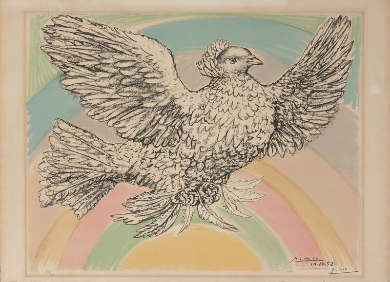 Pablo Picasso, ‘Colombe volant (à l'arc-en-ciel)’, 1952, Print, Color lithograph on Arches paper, Il Ponte