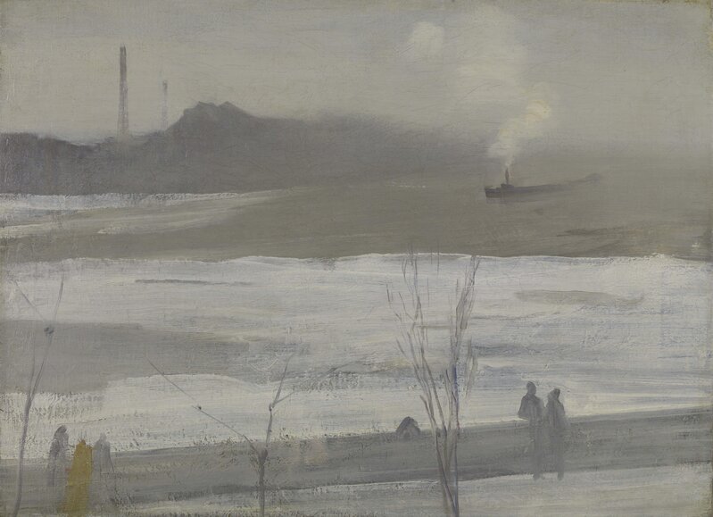 James Abbott McNeill Whistler, ‘Chelsea in Ice’, 1864, Painting, Oil on canvas, Colby College Museum of Art
