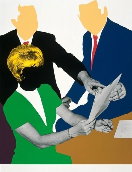 John Baldessari, ‘Three Government Personnel (One Blonde) Considering and/or Deciding’, 2008