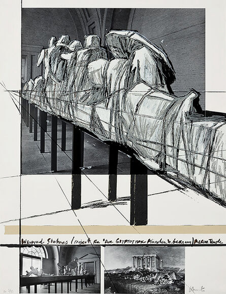 Christo and Jeanne-Claude, ‘Wrapped Statues (Project for der Glypotek Munchen, W.Germany, Aegina temple)’