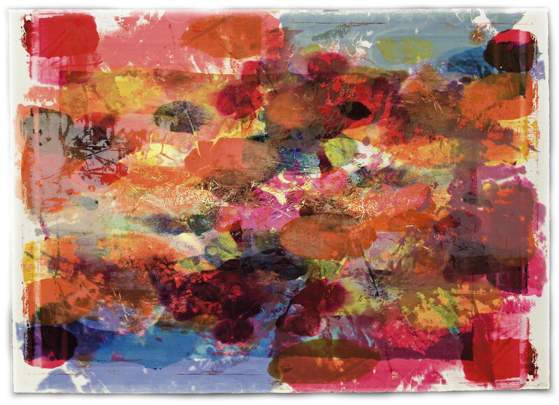 Sam Gilliam, ‘Untitled 32’, 1972 (Jones Road #6), Print, Lithographic offset monoprint with flocking and glitter on folded Rives BFK, Dolan/Maxwell