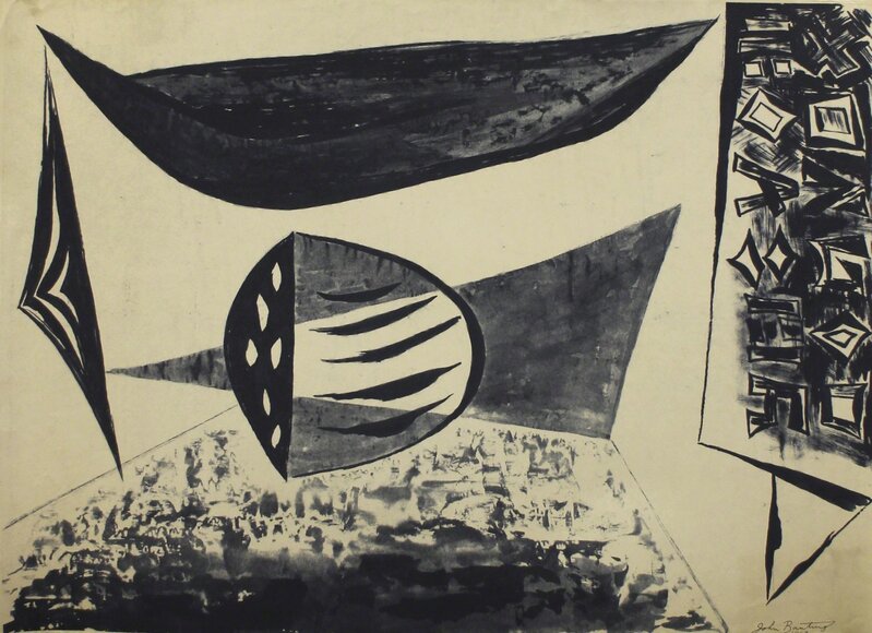 John Banting, ‘Fruit Stall’, 1963, Print, Dye-line print on thin wove, Roseberys
